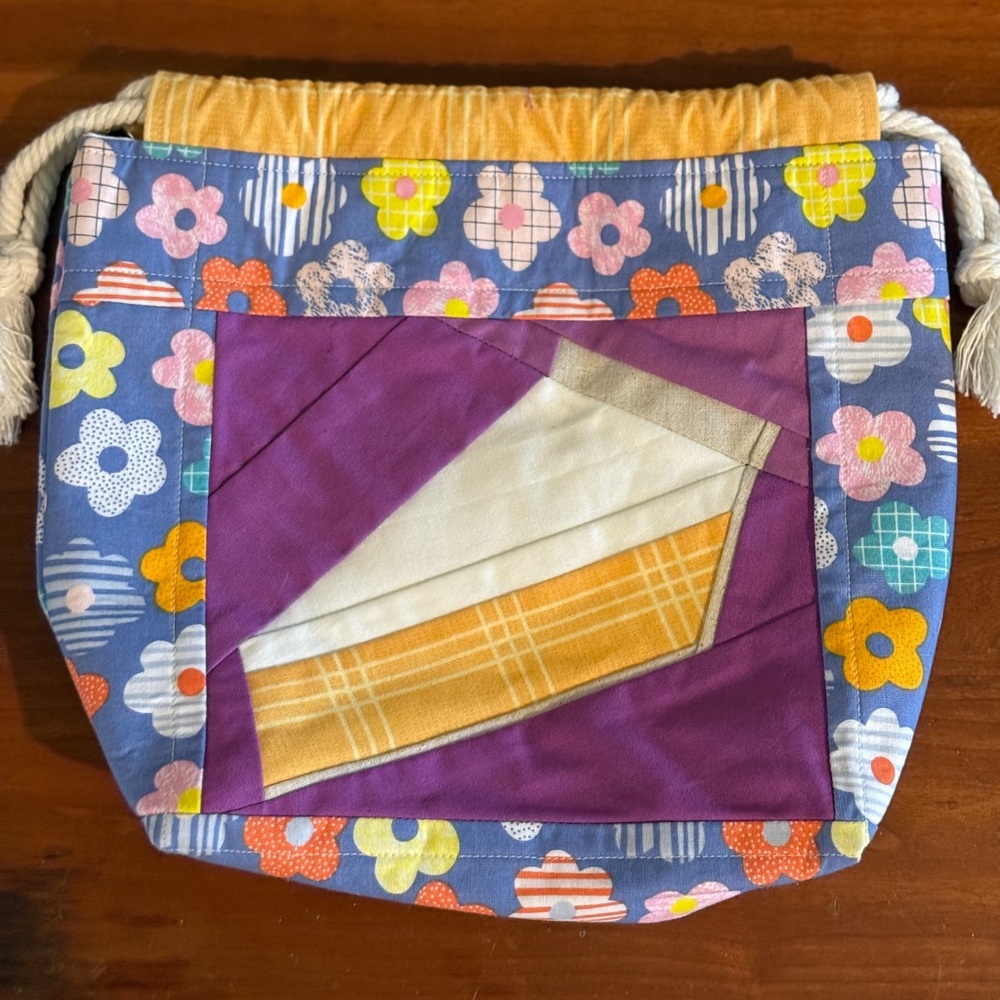 Floral Patchwork Drawstring Bag - image 1